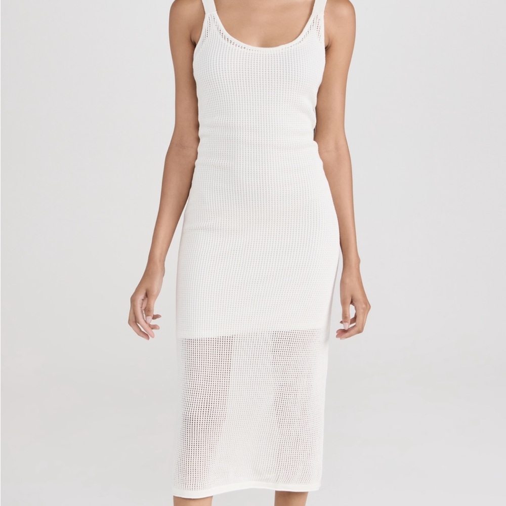 STAUD White Midi Dress